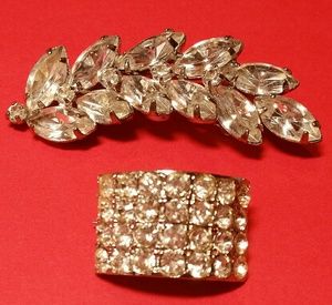◇VINTAGE RHINESTONE BROOCH SET◇